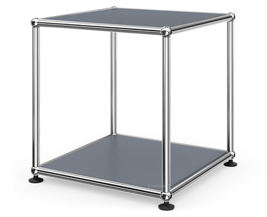 Table d'appoint 35 USM Haller Panneaux inférieur et supérieur en métal|Gris moyen RAL 7005