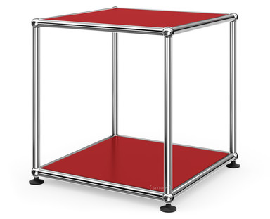 Table d'appoint 35 USM Haller Panneaux inférieur et supérieur en métal|Rouge rubis USM