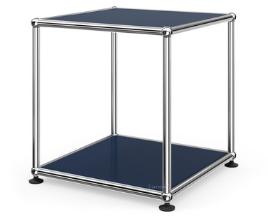 Table d'appoint 35 USM Haller Panneaux inférieur et supérieur en métal|Bleu acier RAL 5011