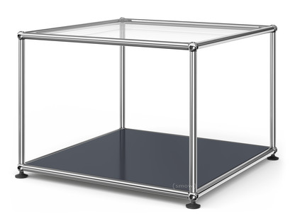 Table d'appoint 50 USM Haller Panneau supérieur en verre, panneau inférieur en métal|Anthracite RAL 7016