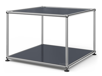 Table d'appoint 50 USM Haller Panneau supérieur en verre laqué, panneau inférieur en métal|Anthracite RAL 7016