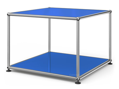 Table d'appoint 50 USM Haller Panneaux inférieur et supérieur en métal|Bleu gentiane RAL 5010