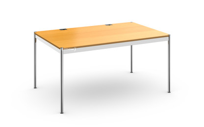 Table USM Haller Plus 150 x 100 cm|05-Plaqué hêtre naturel|Sans plateau coulissant