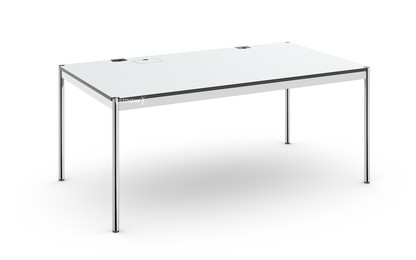 Table USM Haller Plus 175 x 100 cm|02-Stratifié gris perle|Plateau coulissant à gauche