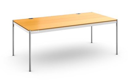 Table USM Haller Plus 200 x 100 cm|05-Plaqué hêtre naturel|Sans plateau coulissant