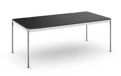 Table USM Haller Plus 200 x 100 cm|41-Linoléum noir|Sans plateau coulissant