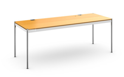 Table USM Haller Plus 200 x 75 cm|05-Plaqué hêtre naturel|Plateau coulissant à droite