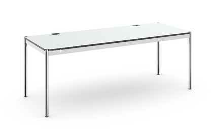 Table USM Haller Plus 200 x 75 cm|02-Stratifié gris perle|Sans plateau coulissant