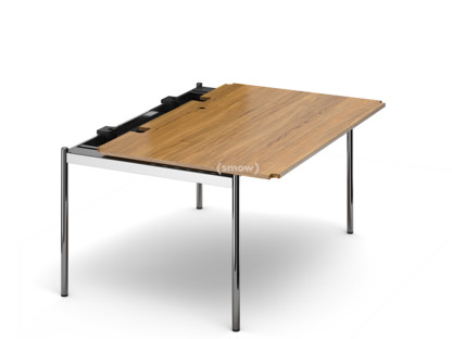 Table USM Haller Advanced 150 x 100 cm|07-Plaqué chêne laqué naturel|Plateau coulissant à droite