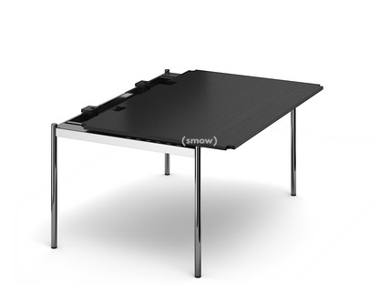 Table USM Haller Advanced 150 x 100 cm|06-Plaqué chêne laqué noir|Sans plateau coulissant