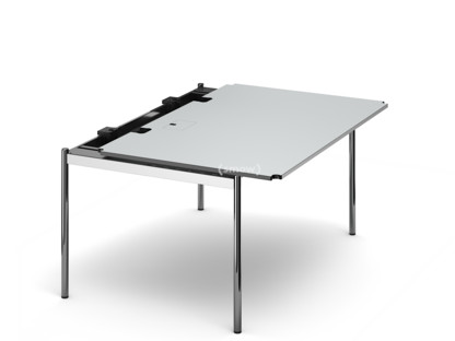 Table USM Haller Advanced 150 x 100 cm|02-Stratifié gris perle|Plateau coulissant à gauche