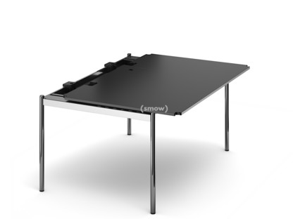 Table USM Haller Advanced 150 x 100 cm|41-Linoléum noir|Plateau coulissant à droite