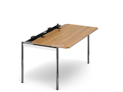 Table USM Haller Advanced 150 x 75 cm|07-Plaqué chêne laqué naturel|Plateau coulissant à droite