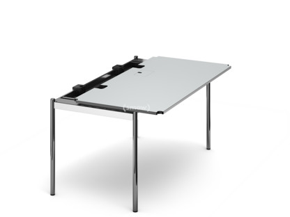 Table USM Haller Advanced 150 x 75 cm|02-Stratifié gris perle|Plateau coulissant à droite