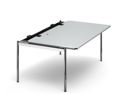 Table USM Haller Advanced 175 x 100 cm|02-Stratifié gris perle|Plateau coulissant à gauche