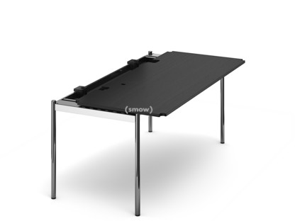 Table USM Haller Advanced 175 x 75 cm|06-Plaqué chêne laqué noir|Plateau coulissant à gauche