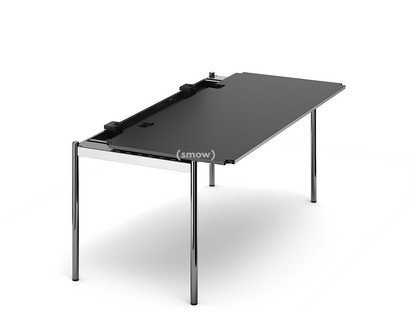 Table USM Haller Advanced 175 x 75 cm|41-Linoléum noir|Sans plateau coulissant