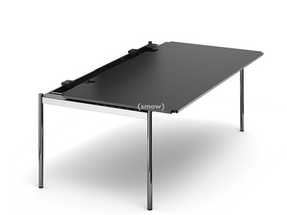 Table USM Haller Advanced 200 x 100 cm|41-Linoléum noir|Sans plateau coulissant