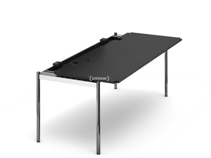 Table USM Haller Advanced 200 x 75 cm|06-Plaqué chêne laqué noir|Plateau coulissant à gauche