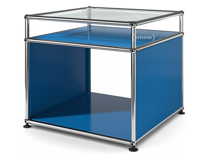 Table d'appoint avec réhausse USM Haller Bleu gentiane RAL 5010