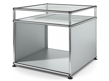 Table d'appoint avec réhausse USM Haller Argent mat USM