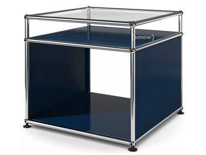 Table d'appoint avec réhausse USM Haller Bleu acier RAL 5011