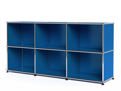 Meuble mixte Sideboard 50 USM Haller, personnalisable Bleu gentiane RAL 5010|Ouvert|Ouvert