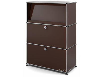 Meuble mixte Highboard M USM Haller avec présentoir incliné Marron USM