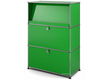 Meuble mixte Highboard M USM Haller avec présentoir incliné Vert USM