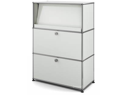 Meuble mixte Highboard M USM Haller avec présentoir incliné Gris clair RAL 7035