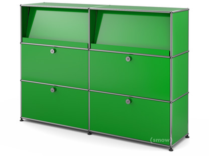 Meuble mixte Highboard L USM Haller avec présentoir incliné Vert USM