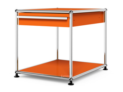 Table d'appoint USM Haller avec tiroir Orange pur RAL 2004