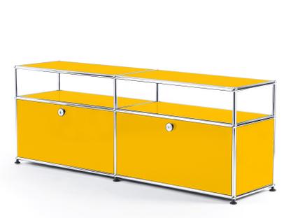 Meuble TV USM Haller avec réhausse Jaune or RAL 1004