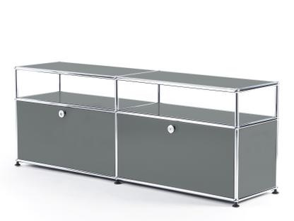 Meuble TV USM Haller avec réhausse Gris moyen RAL 7005