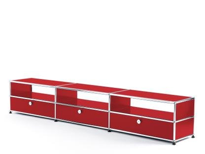 Meuble Hi-Fi bas Lowboard USM Haller Rouge rubis USM