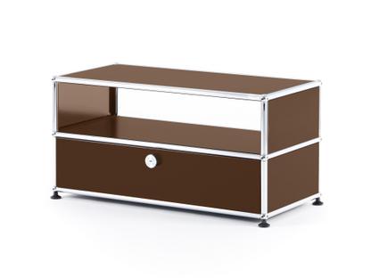 Meuble bas Lowboard TV USM Haller avec porte coulissante Marron USM