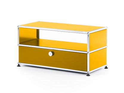 Meuble bas Lowboard TV USM Haller avec porte coulissante Jaune or RAL 1004