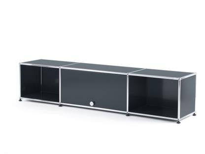 Meuble TV bas Lowboard  USM Haller avec porte escamotable Anthracite RAL 7016