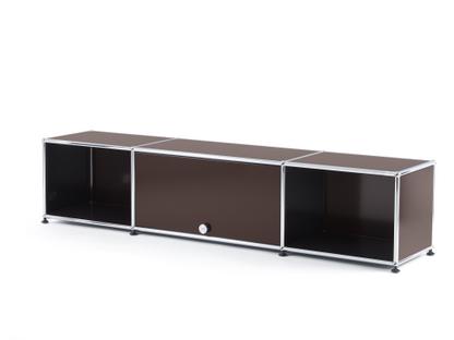 Meuble TV bas Lowboard  USM Haller avec porte escamotable Marron USM