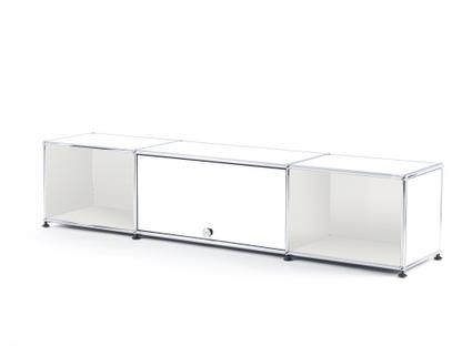 Meuble TV bas Lowboard  USM Haller avec porte escamotable Blanc pur RAL 9010