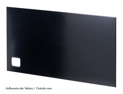 Paroi USM Haller avec passe-câbles 35 x 35 cm|Noir graphite RAL 9011|En bas à droite