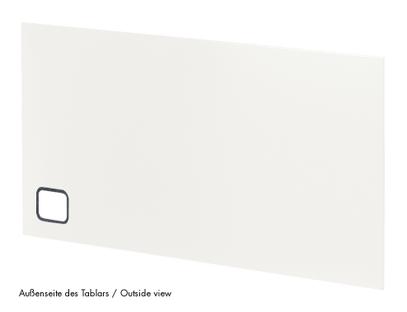 Paroi USM Haller avec passe-câbles 75 x 35 cm|Blanc pur RAL 9010|En bas à droite