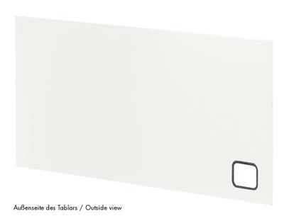 Paroi USM Haller avec passe-câbles 75 x 35 cm|Blanc pur RAL 9010|En bas à gauche