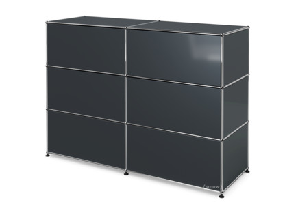 Comptoir d’accueil USM Haller version 1 Anthracite RAL 7016|150 cm (2 éléments)|50 cm