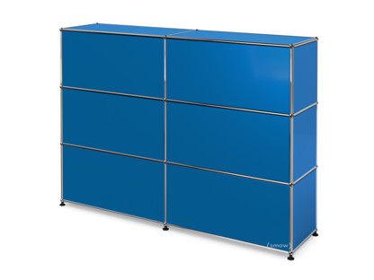 Comptoir d’accueil USM Haller version 1 Bleu gentiane RAL 5010|150 cm (2 éléments)|35 cm