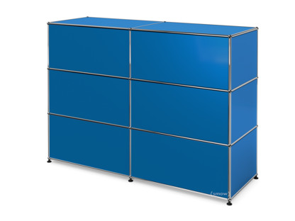 Comptoir d’accueil USM Haller version 1 Bleu gentiane RAL 5010|150 cm (2 éléments)|50 cm