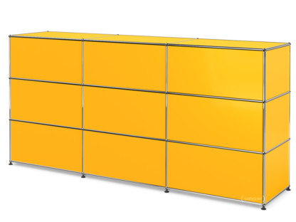 Comptoir d’accueil USM Haller version 1 Jaune or RAL 1004|225 cm (3 éléments)|50 cm