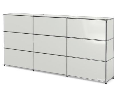 Comptoir d’accueil USM Haller version 1 Gris clair RAL 7035|225 cm (3 éléments)|35 cm