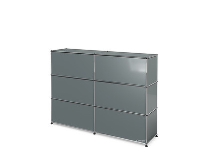 Comptoir d’accueil USM Haller version 1 Gris moyen RAL 7005|150 cm (2 éléments)|35 cm