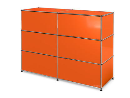 Comptoir d’accueil USM Haller version 1 Orange pur RAL 2004|150 cm (2 éléments)|50 cm